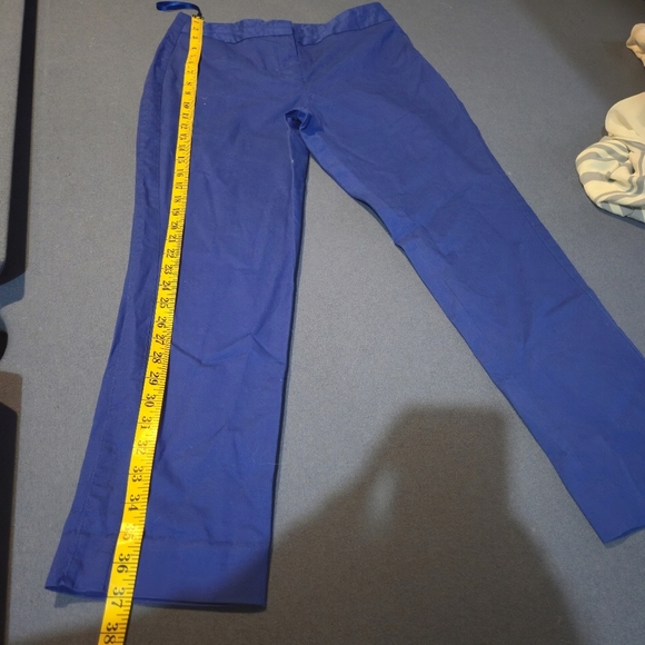 Size 6 Anne Klein Royal Blue Cropped Slip On Pants Casual Chic Minimalist Work - Picture 6 of 7